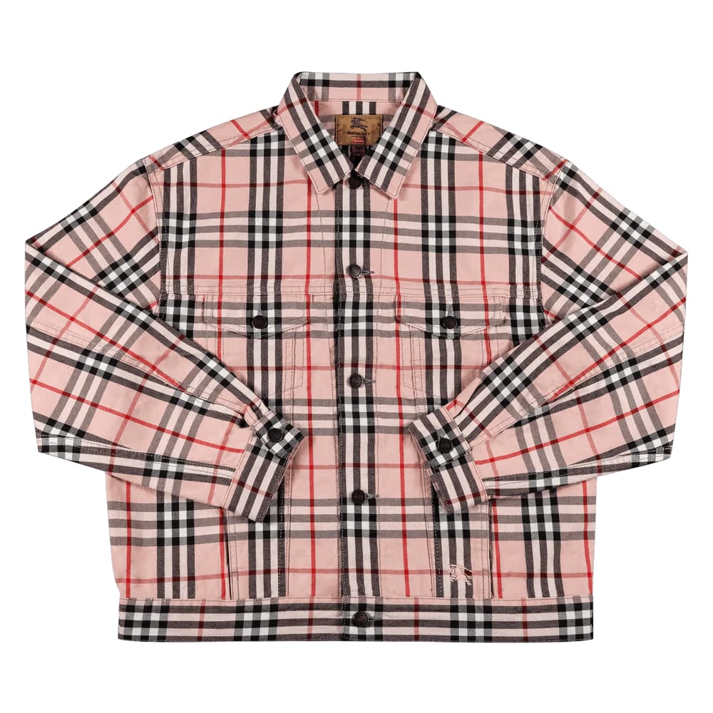 Supreme x Burberry Denim Trucker Jacket Pink