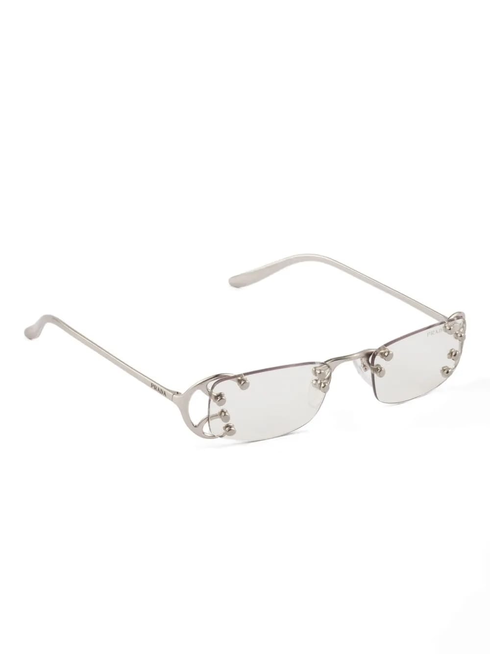 Runway embellished rectangle sunglasses