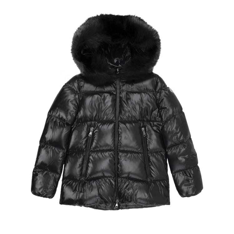 Moncler Laiche Zip Up Puffer Jacket Black