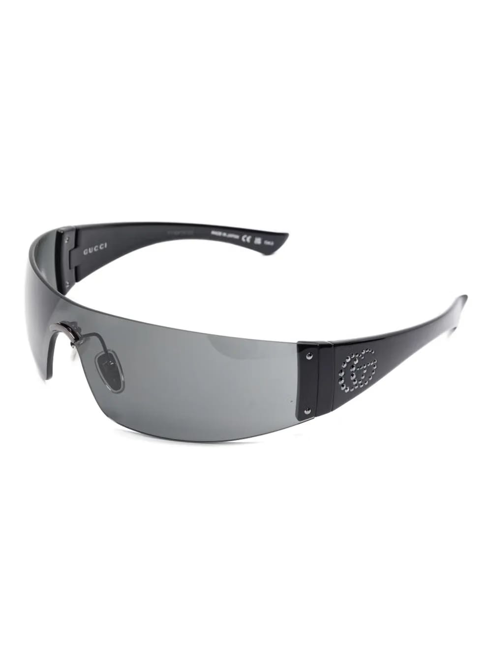 crystal-embellished shield sunglasses