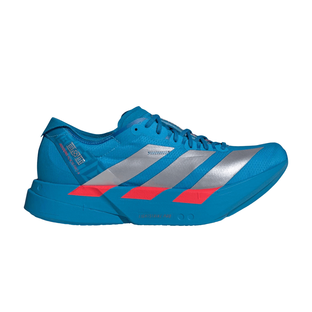 Men's Adizero Adios Pro 4 'Solar Blue Silver Metallic Lucid Red'