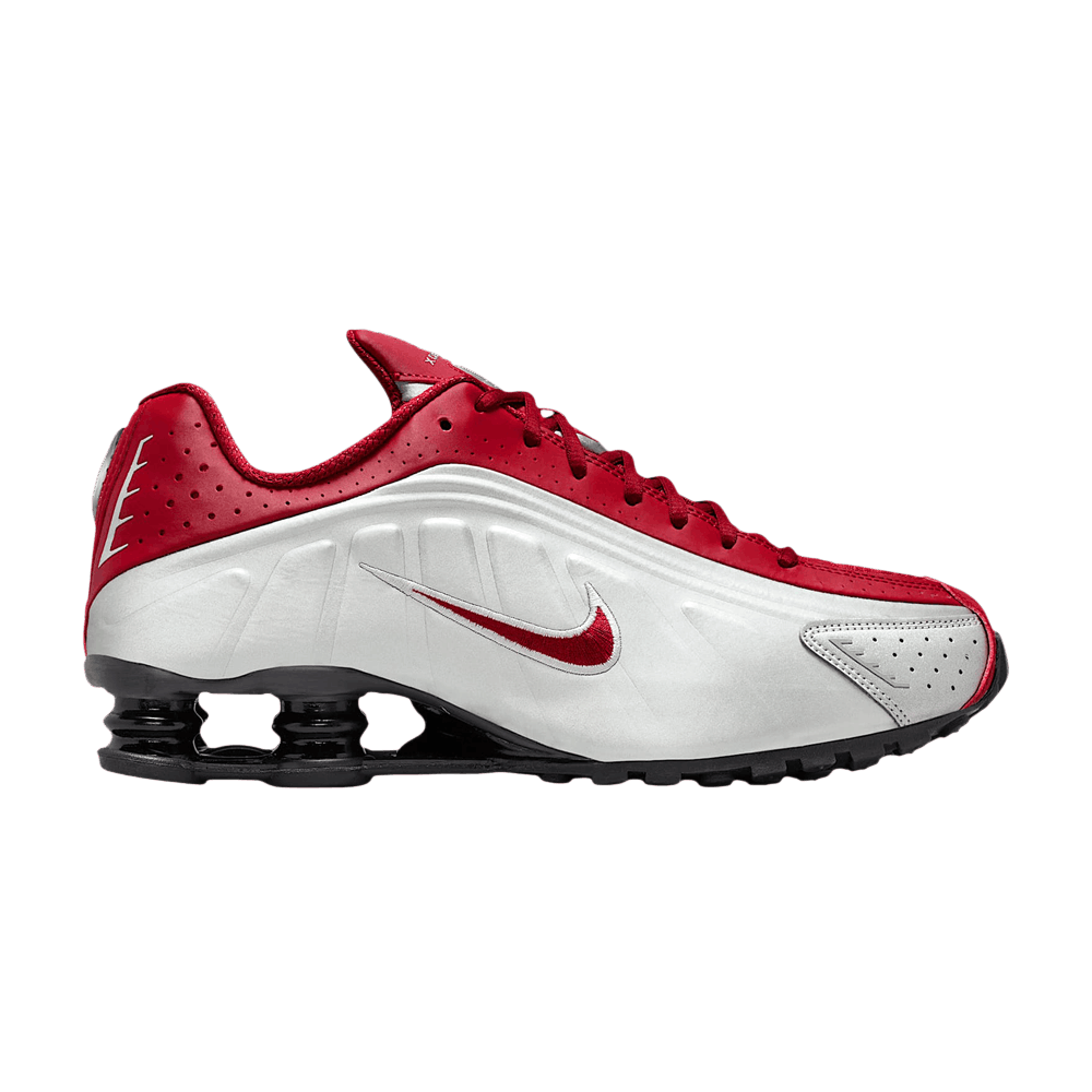 Men's Shox R4 'Metallic Silver Black Team Crimson'