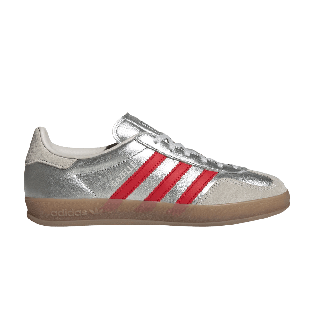 Women's Gazelle Indoor 'Silver Metallic Better Scarlet Grey'