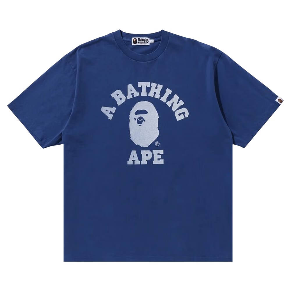 BAPE College Overdye T-Shirt Blue