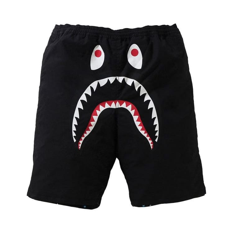 BAPE Space Camo Shark Reversible Shorts Black