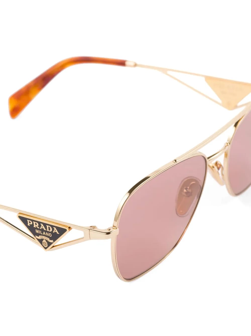 triangle-logo pilot-frame sunglasses
