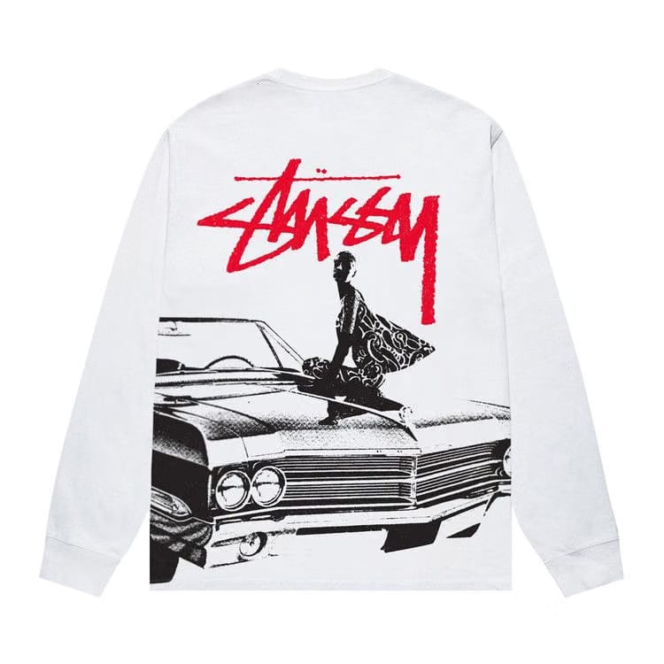 Stussy Beat Crazy Long-Sleeve T-Shirt White