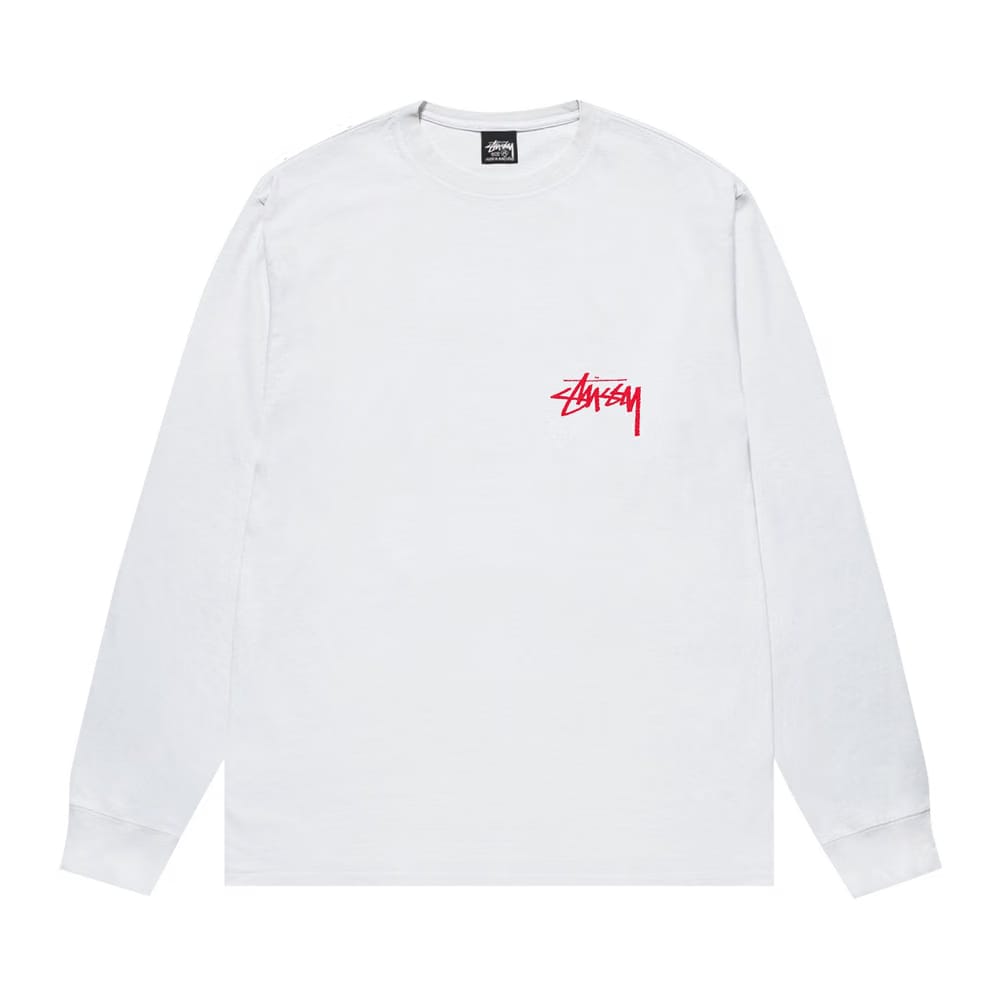 Stussy Beat Crazy Long-Sleeve T-Shirt White