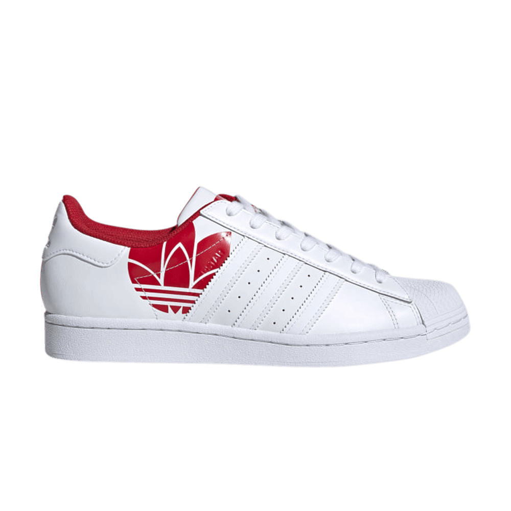 Men's Superstar 'Trefoil Print - Scarlet'