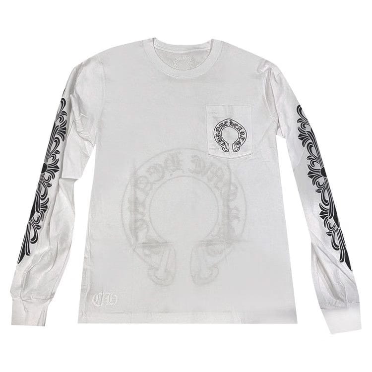 Chrome Hearts Floral Long-Sleeve White/Black