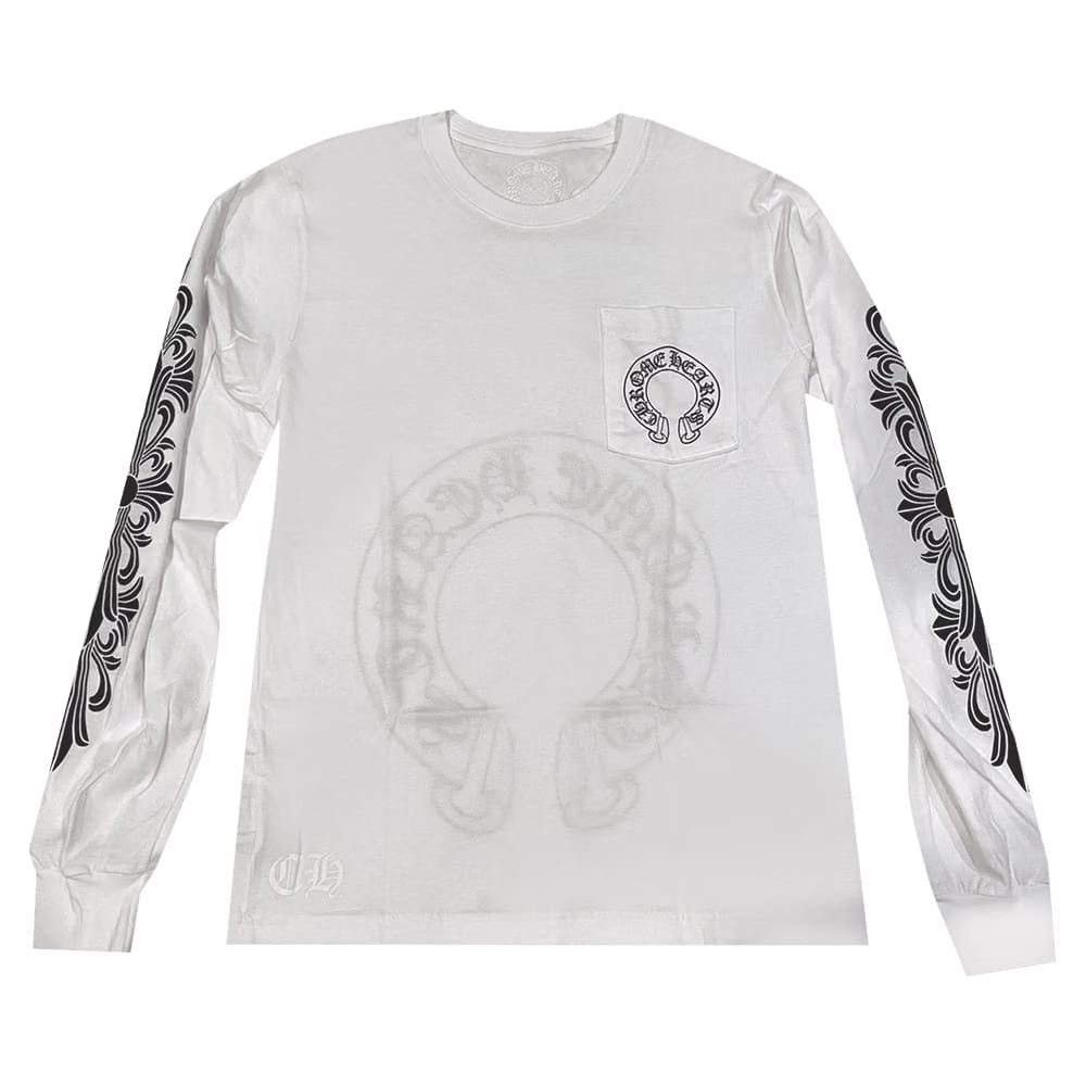 Chrome Hearts Floral Long-Sleeve White/Black
