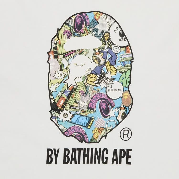 BAPE Comic Art Ape Head T-Shirt White