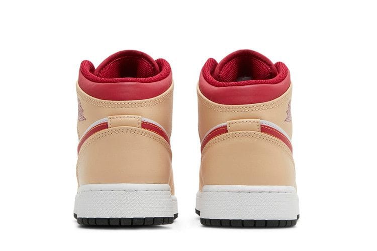 Air Jordan 1 Mid GS 'Light Curry Cardinal Red'