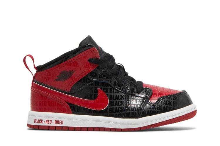 Air Jordan 1 Mid SS TD 'Black + Red = Bred'