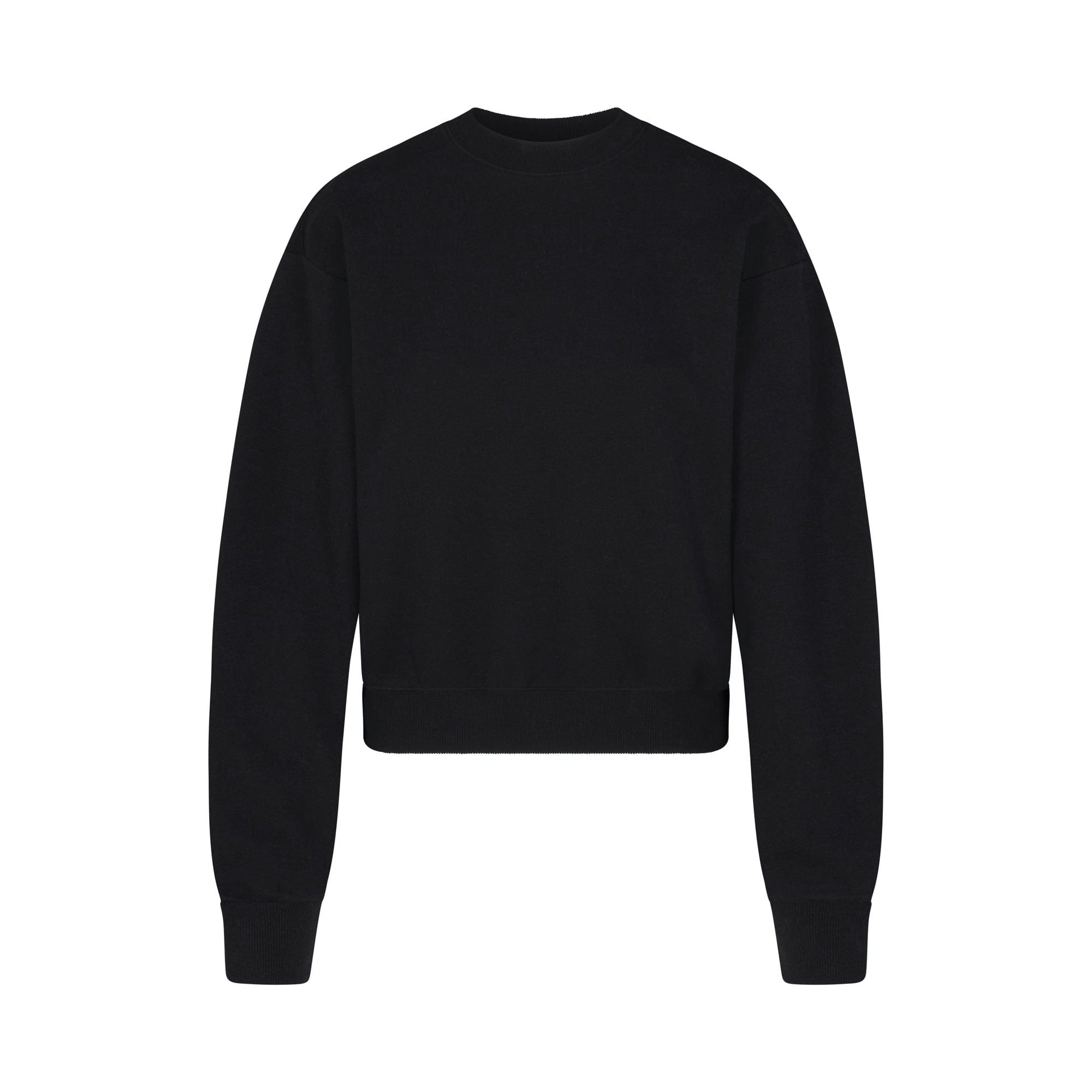 Skims Cotton Fleece Classic Crewneck Onyx