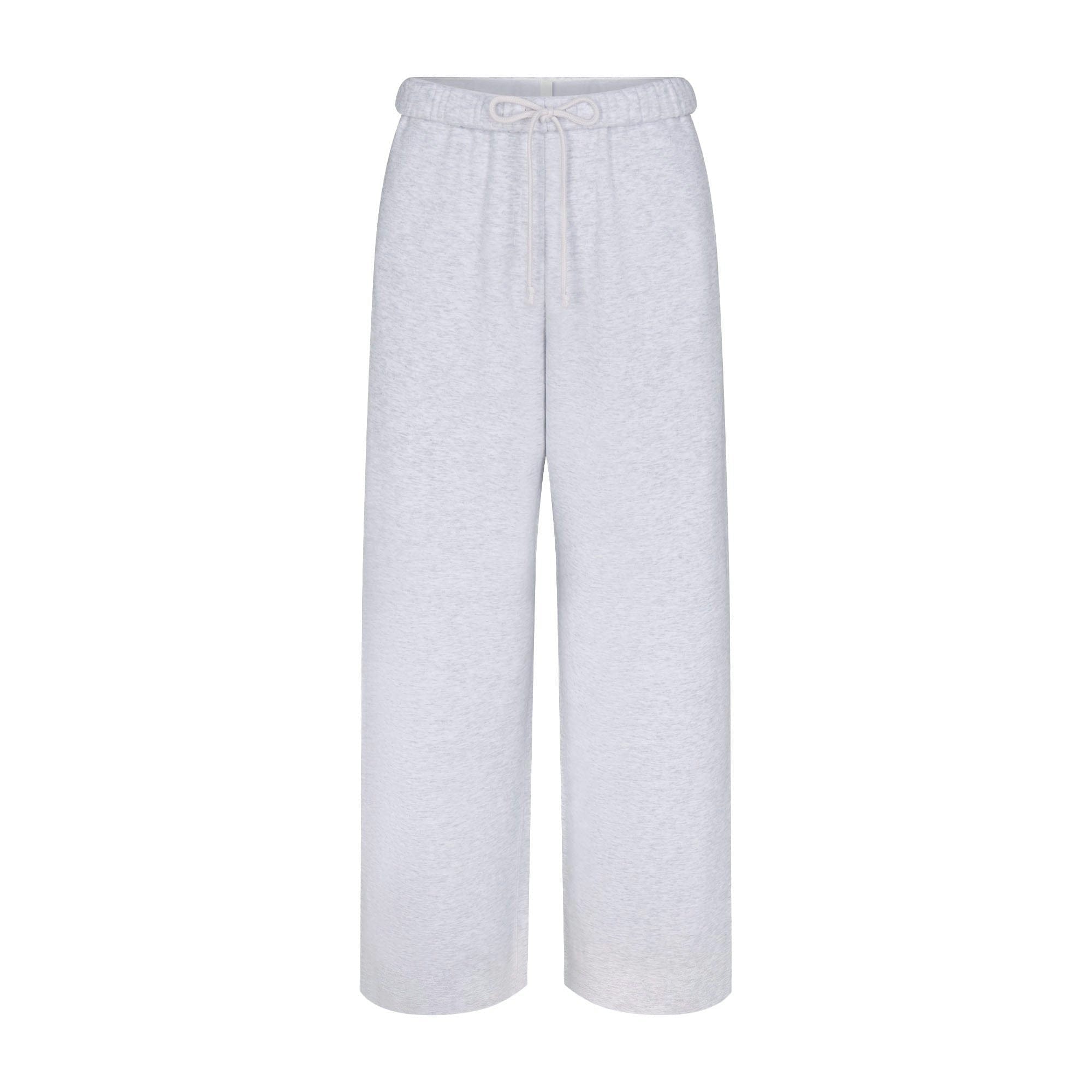Skims Cotton Fleece Classic Straight Leg Pant Light Heather Grey
