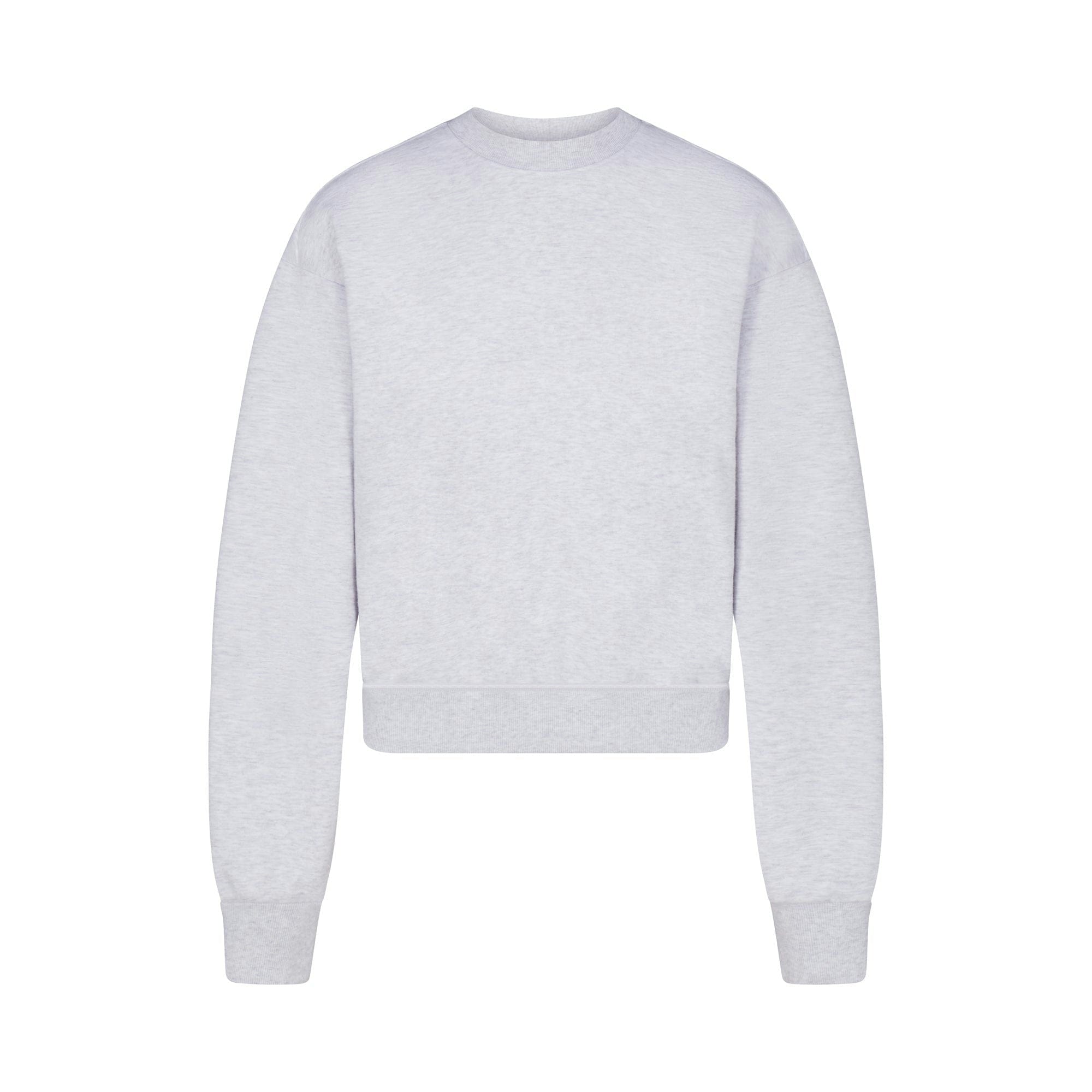 Skims Cotton Fleece Classic Crewneck Light Heather Grey