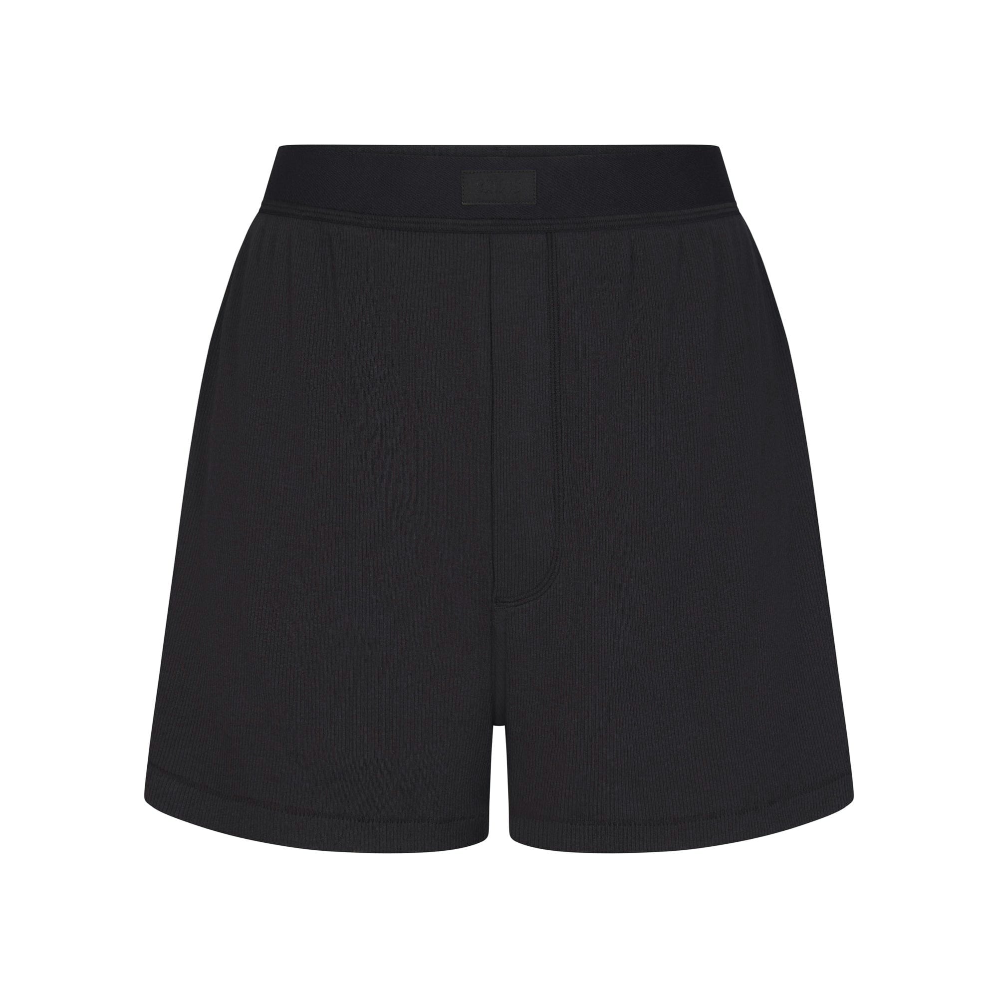 Skims Cotton Rib Loose Boxer Soot