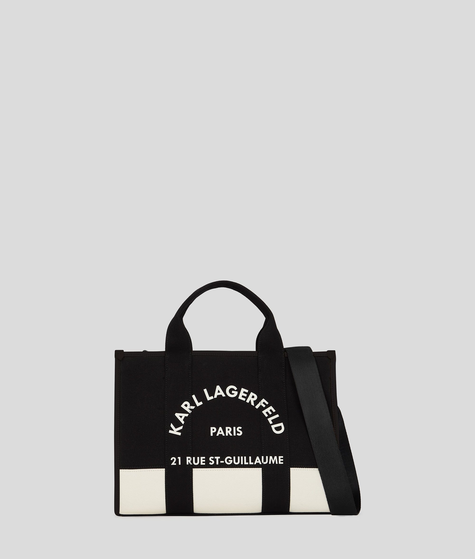KarlLagerfeld Rue St - Guillaume Medium Tote Bag Cannoli Cream - Black