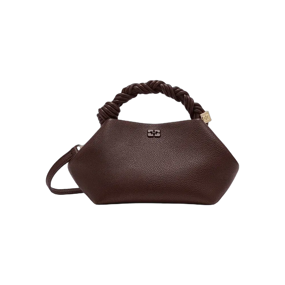 Ganni Brown Grained Small Bou Bag
