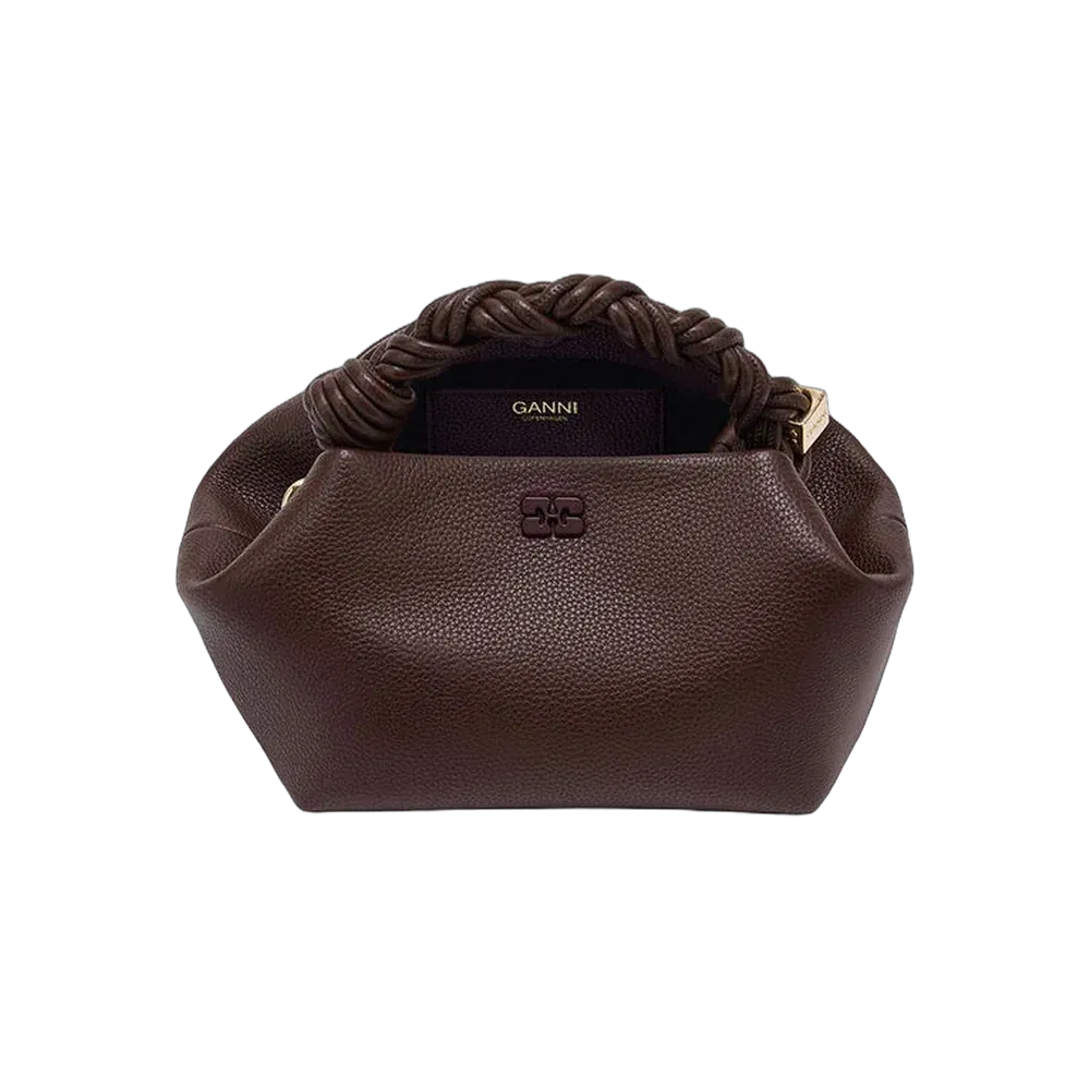 Ganni Brown Grained Small Bou Bag