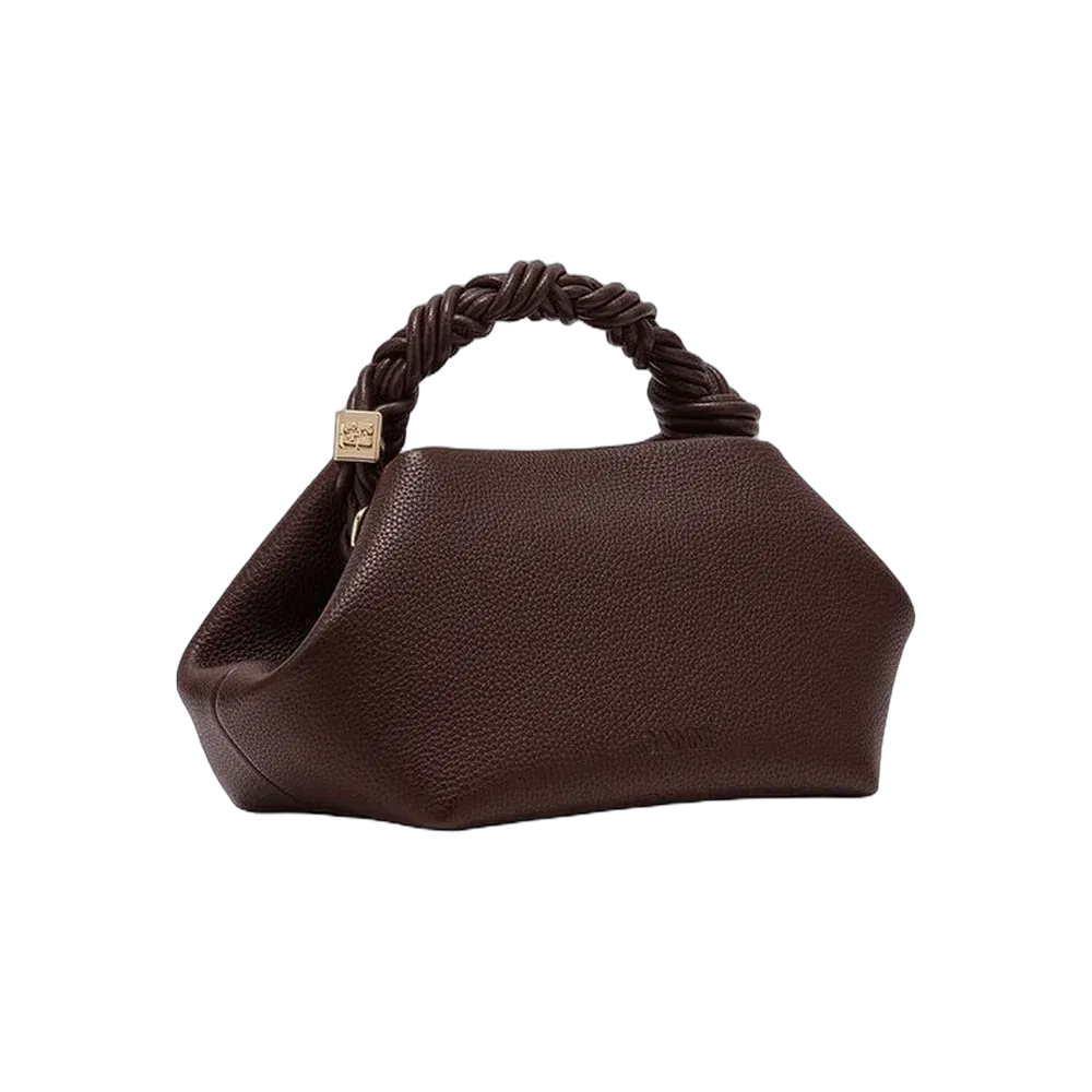 Ganni Brown Grained Small Bou Bag