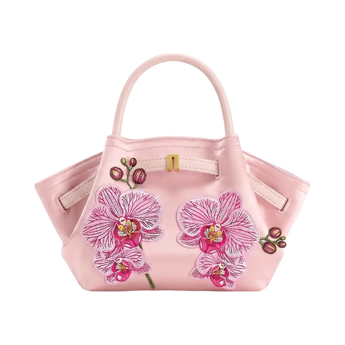 JW PEI Hana Mini Phalaenopsis Orchid Embroidery Tote Bag Pink