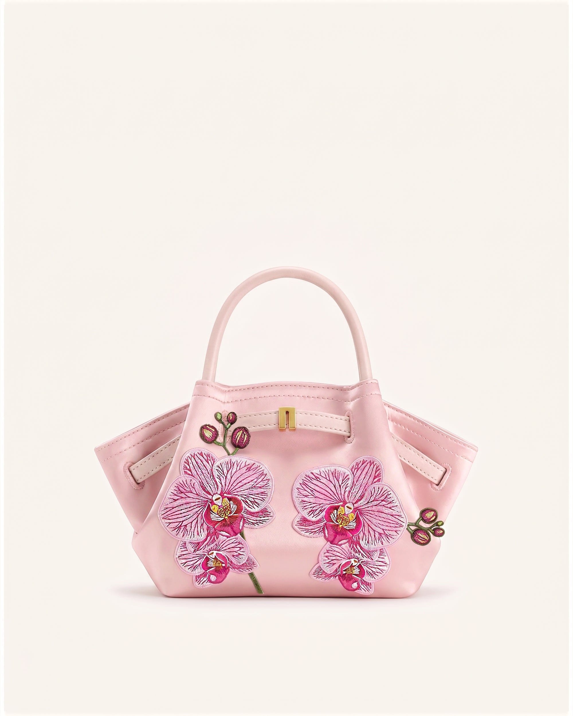 JW PEI Hana Mini Phalaenopsis Orchid Embroidery Tote Bag Pink