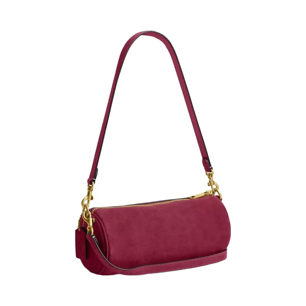 Coach Barrel Bag in Brass Dark Fuchsia