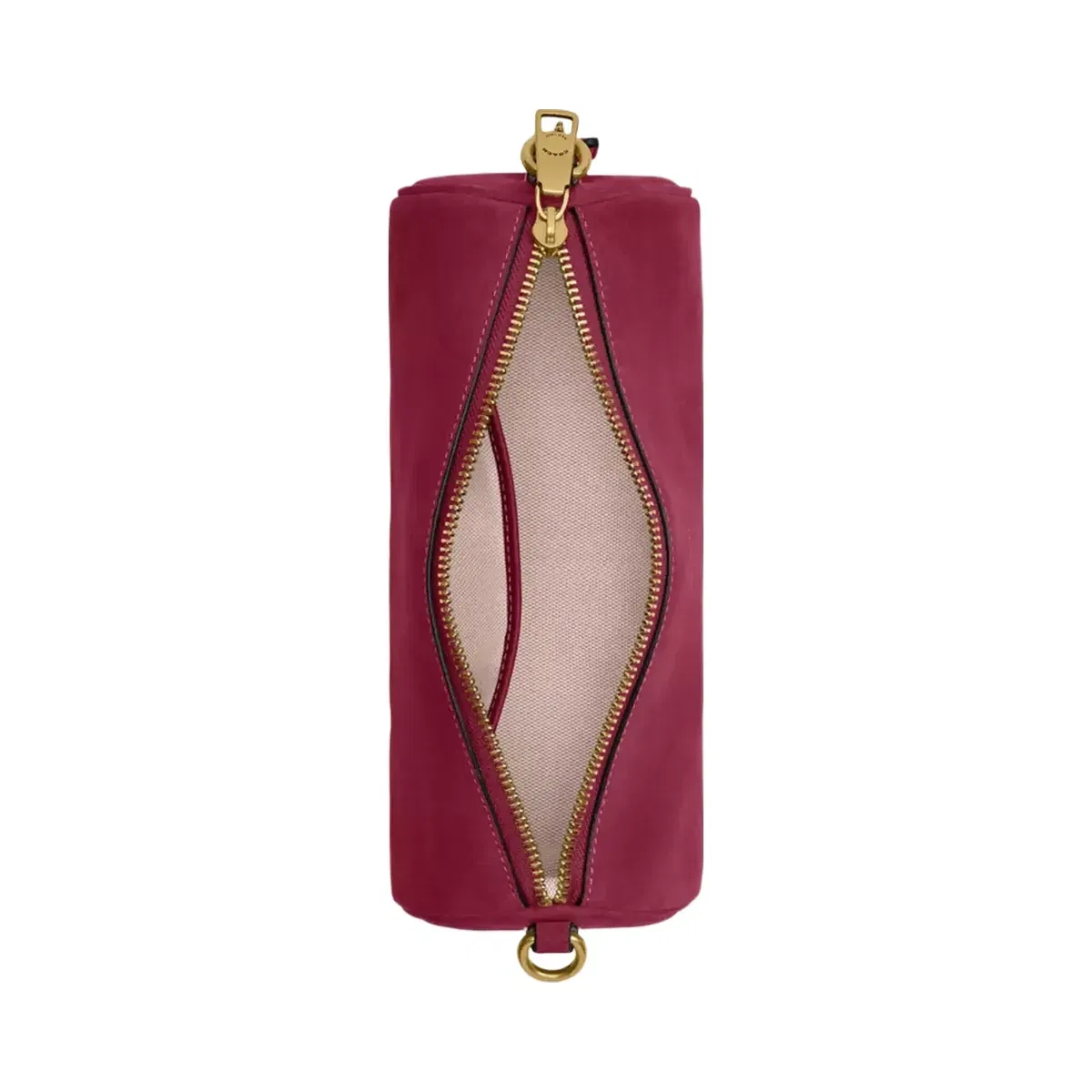 Coach Barrel Bag in Brass Dark Fuchsia