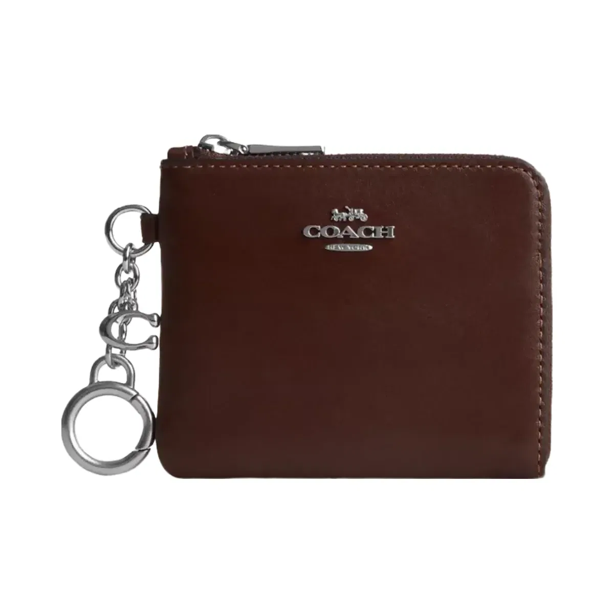 Coach Small Corner Zip Wallet in Silver Maple