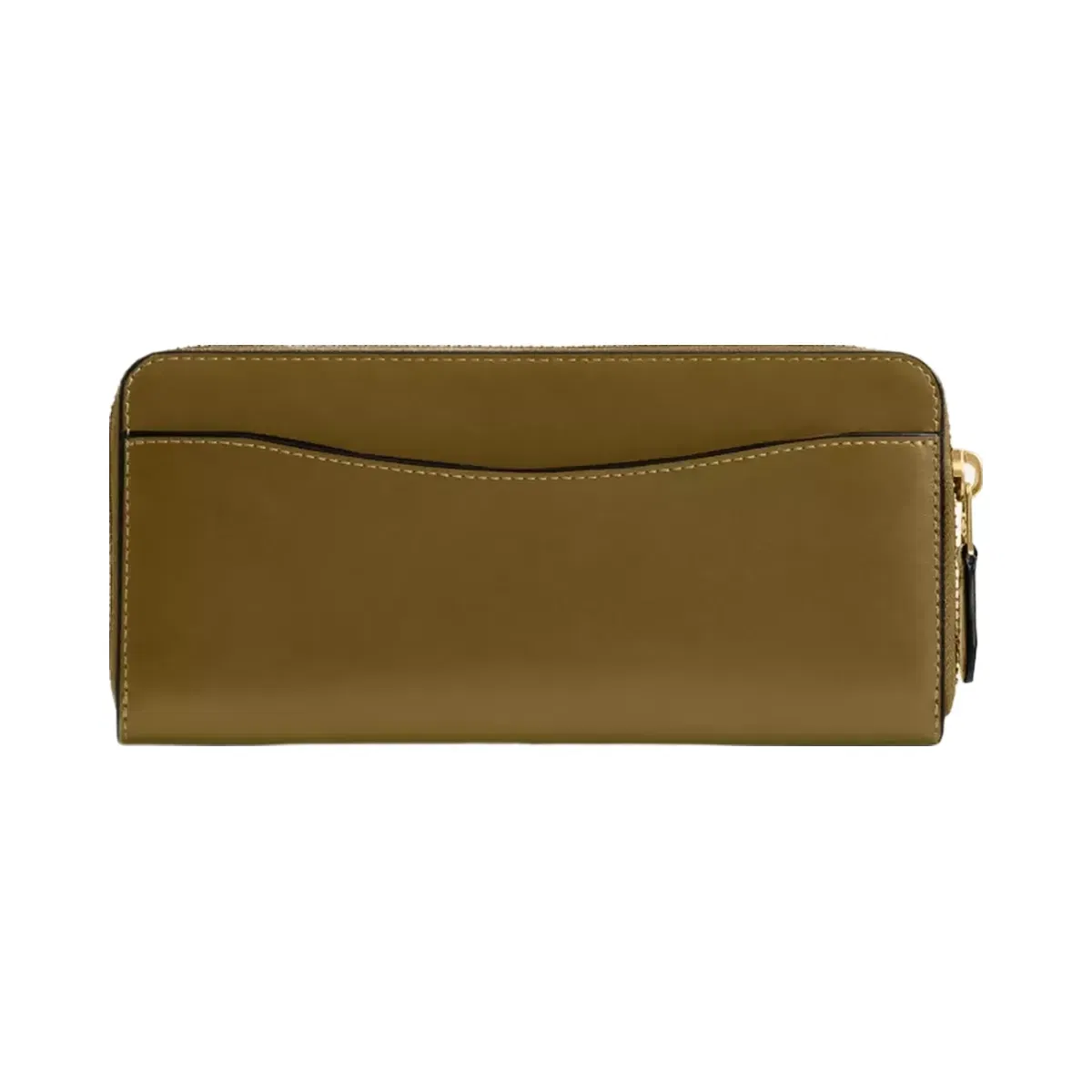 Coach New York Slim Accordion Zip Wallet in Brass Muted Olive