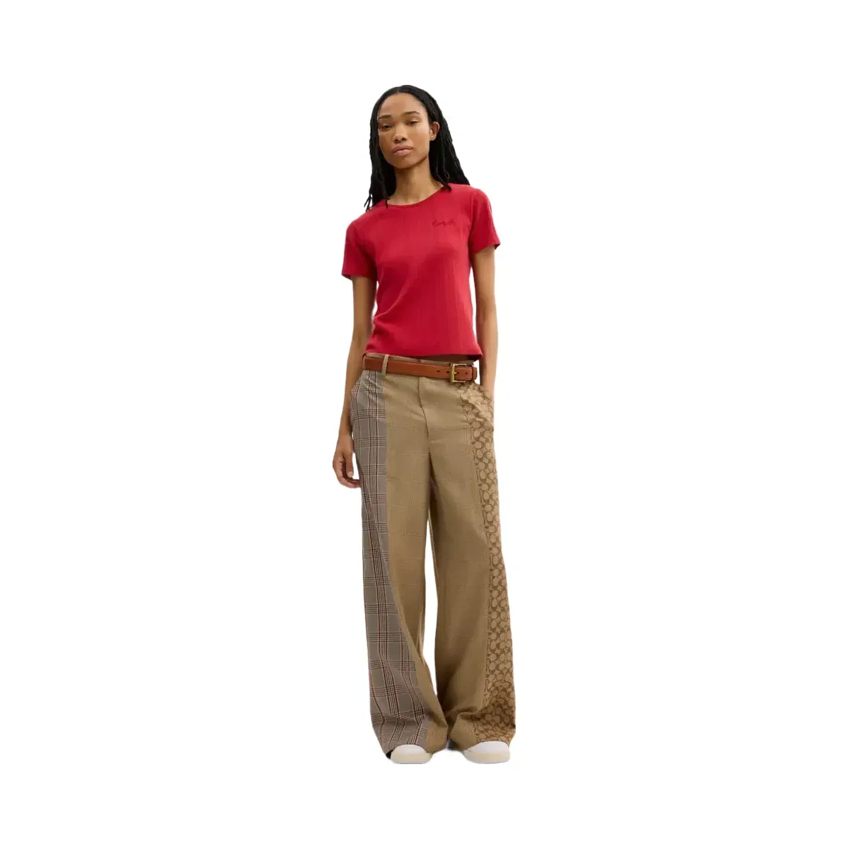 Coach Pointelle T - Shirt in Scarlet