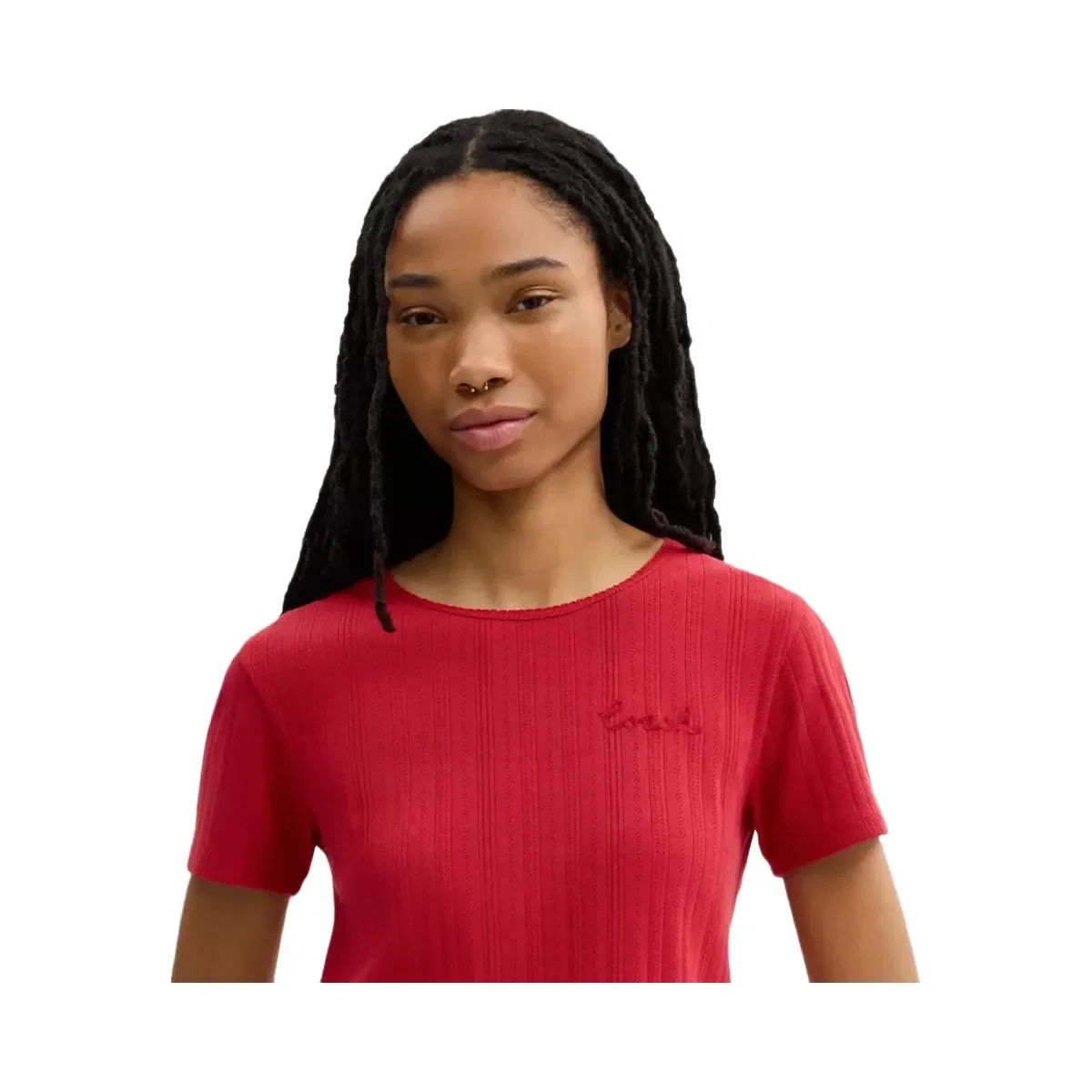 Coach Pointelle T - Shirt in Scarlet
