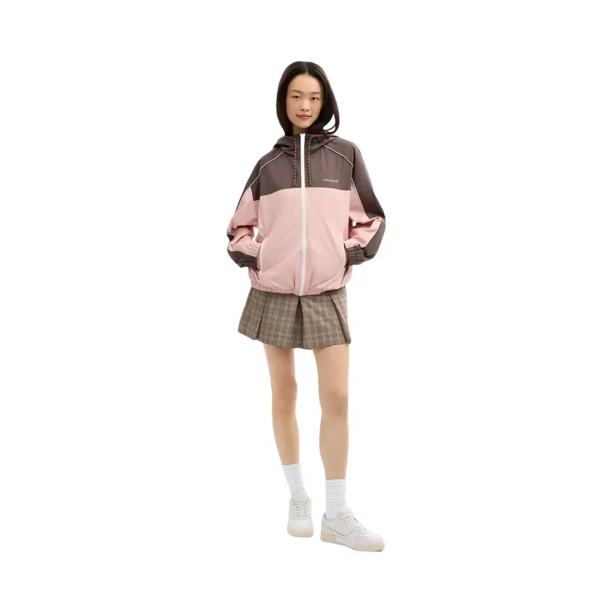 Coach Hooded Windbreaker in Chestnut Soft Pink