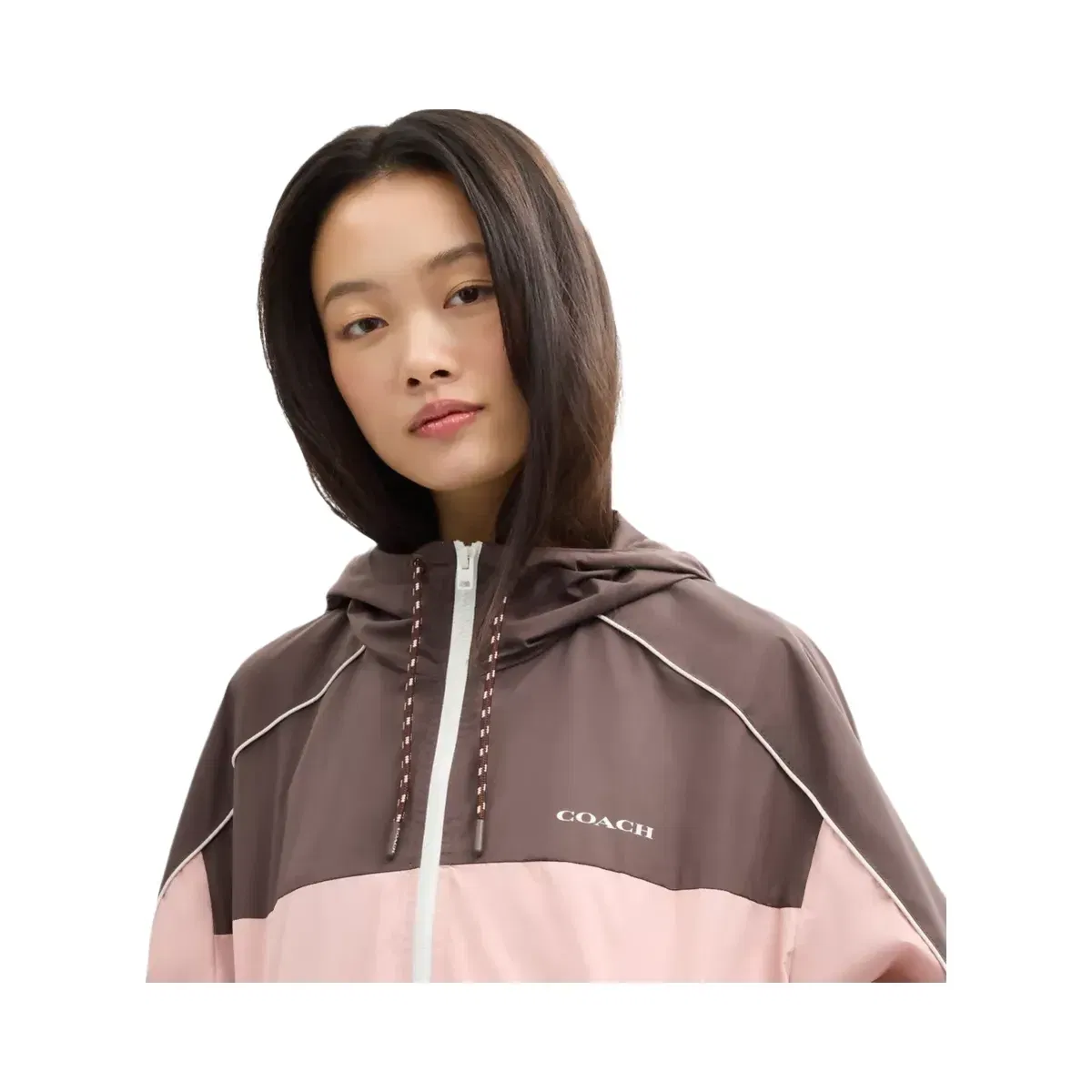 Coach Hooded Windbreaker in Chestnut Soft Pink