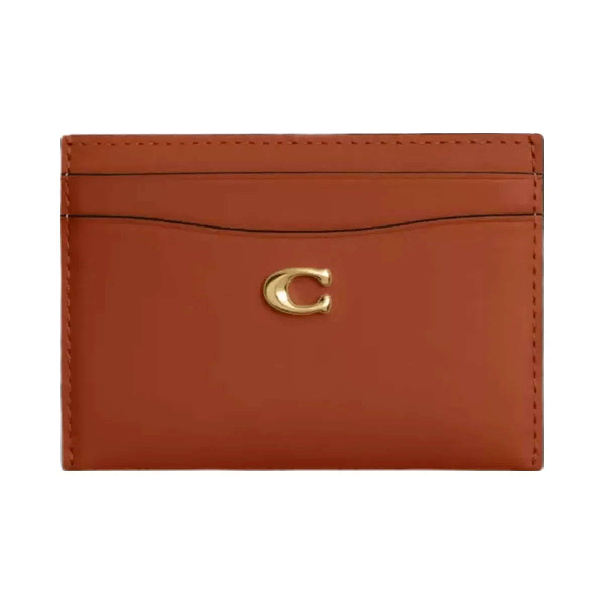 Coach Essential Card Case in Brass Amber Brown