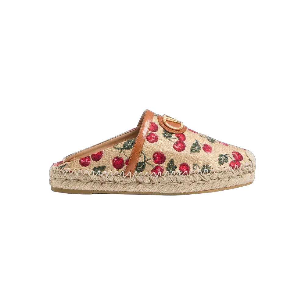 Valentino VLogo Signature Mule With Cherryfic Motif 25 mm Natural