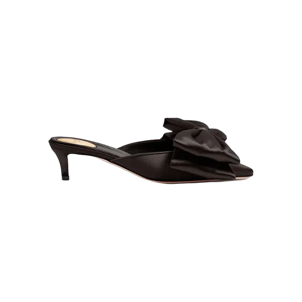 Valentino Yolande Satin Mule 45 mm Black