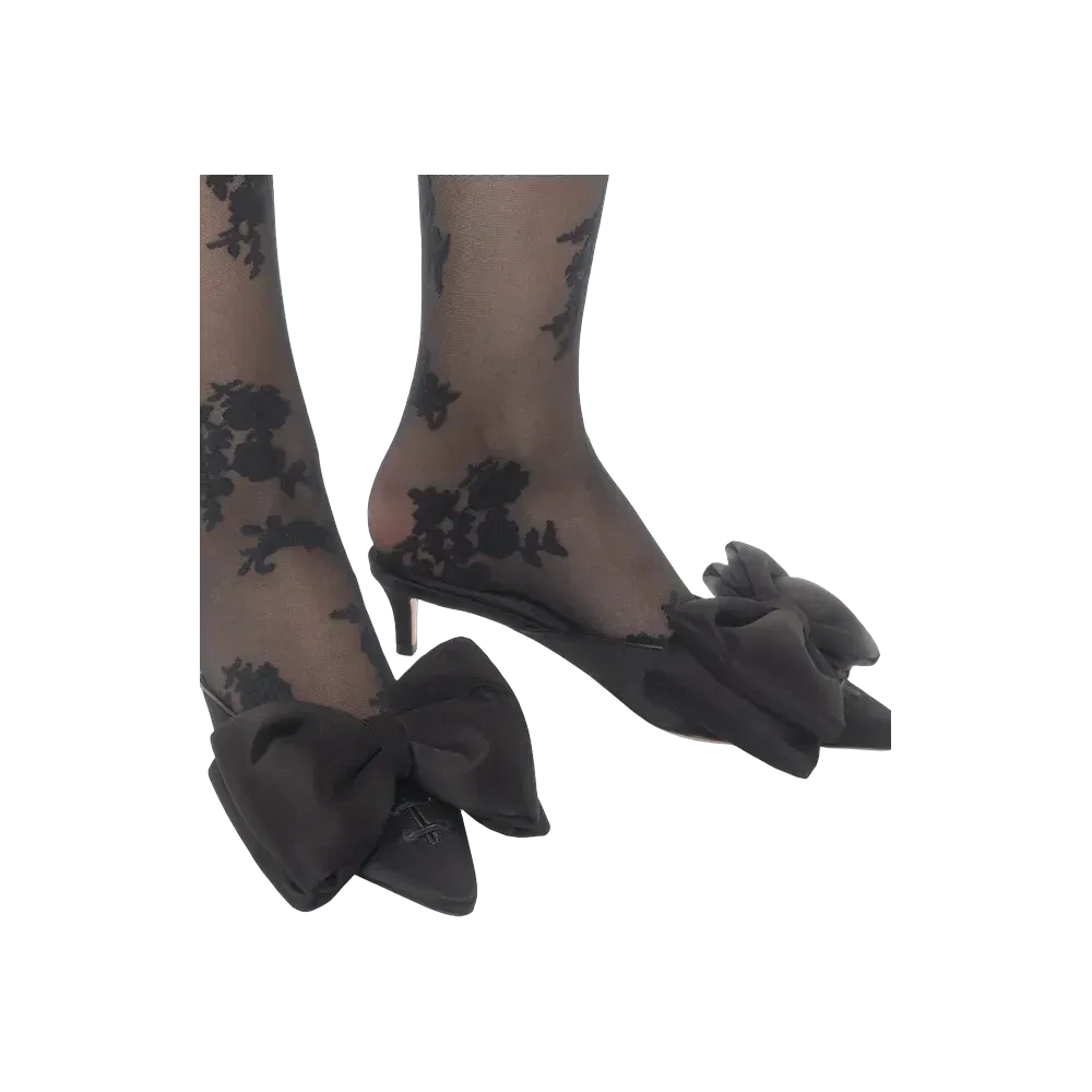 Valentino Yolande Satin Mule 45 mm Black