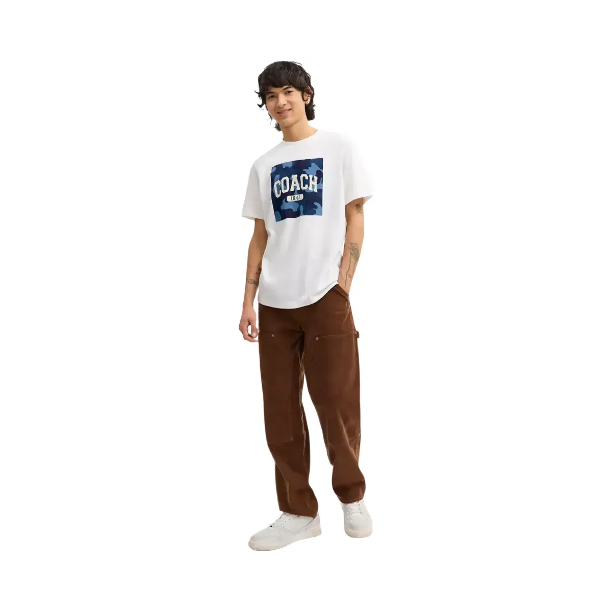 Coach Camo Square Classic T - Shirt in Vintage Ivory