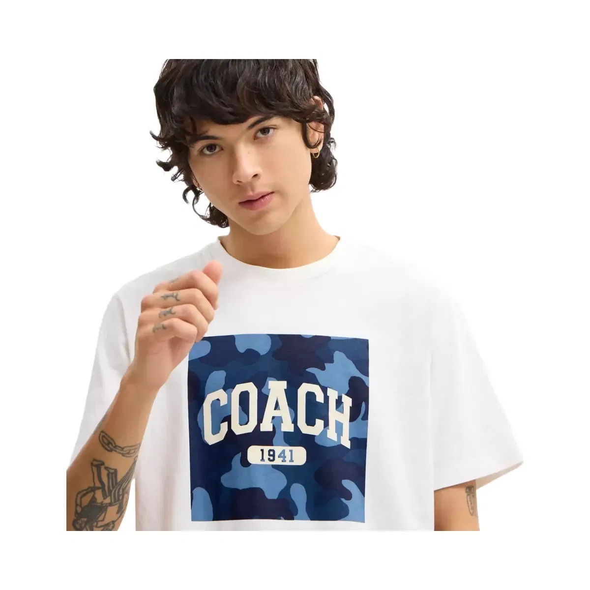 Coach Camo Square Classic T - Shirt in Vintage Ivory