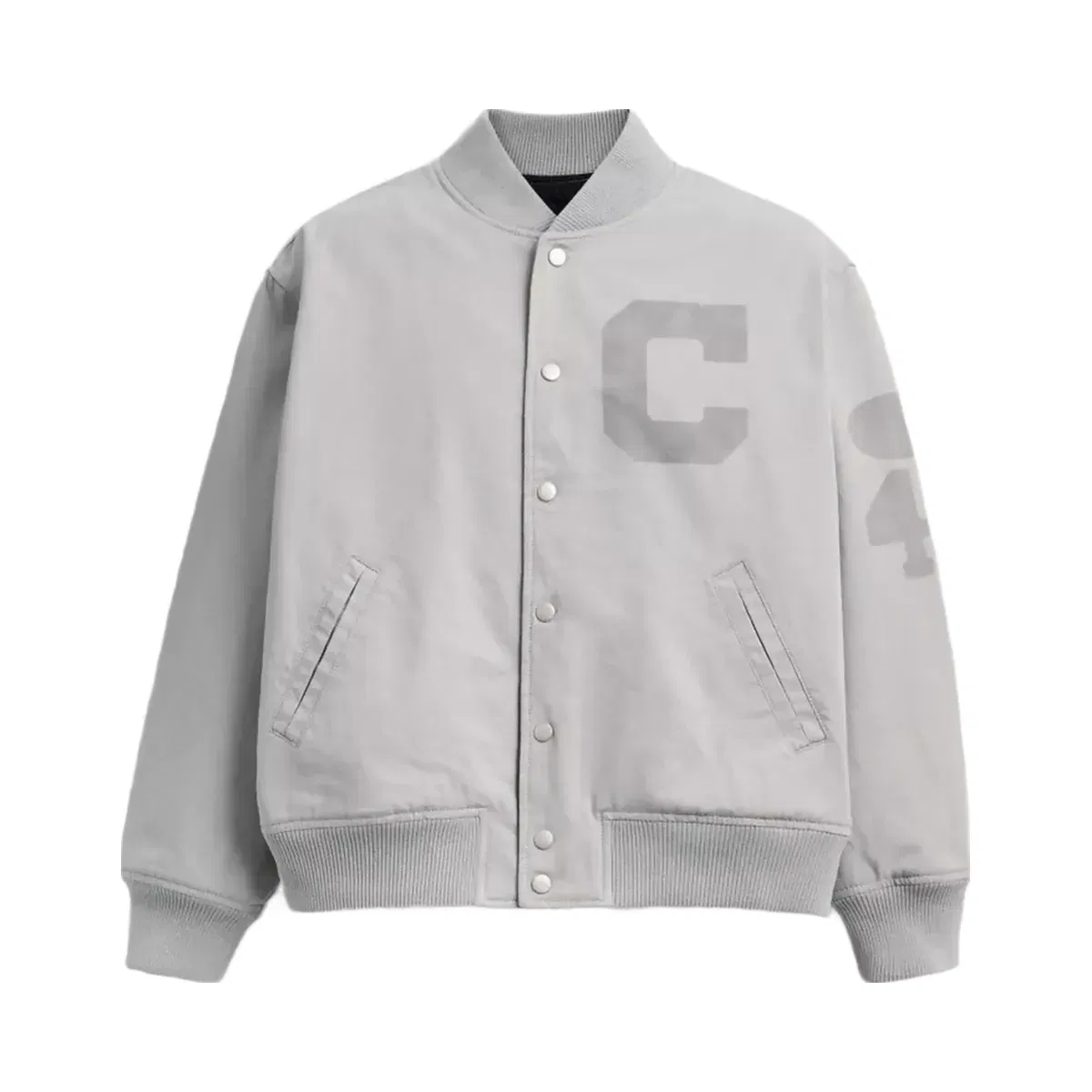 Coach Canvas Varsity Jacket in Light Grey