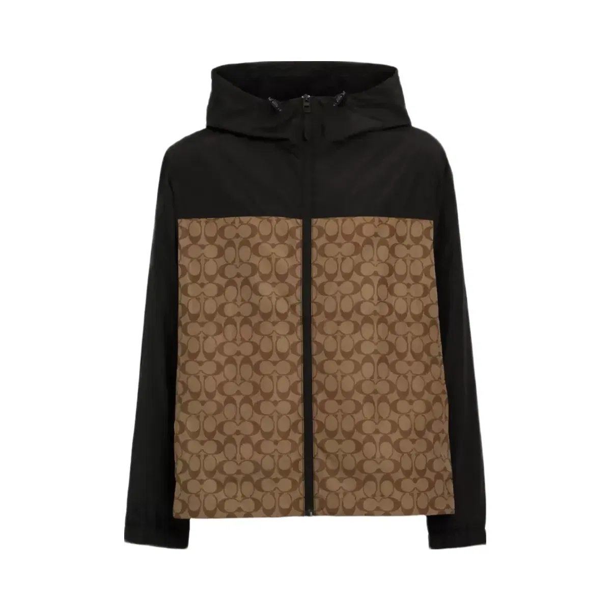 Coach Signature Full Zip Windbreaker in Khaki Signature