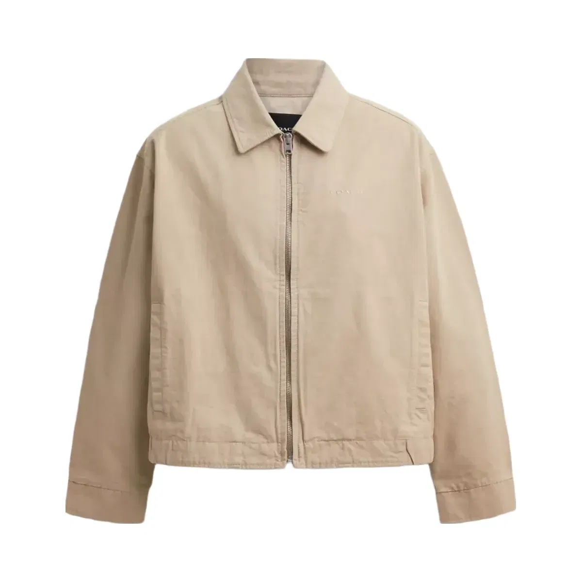Coach Zip Up Blouson Jacket in Dark Stone