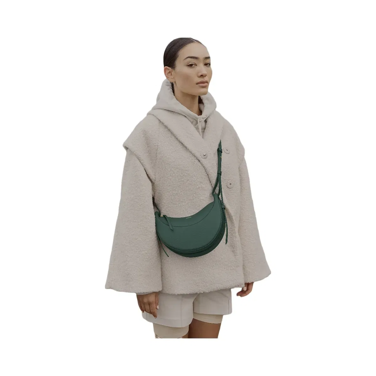 Polène Numéro Dix Textured Leather Bag Green