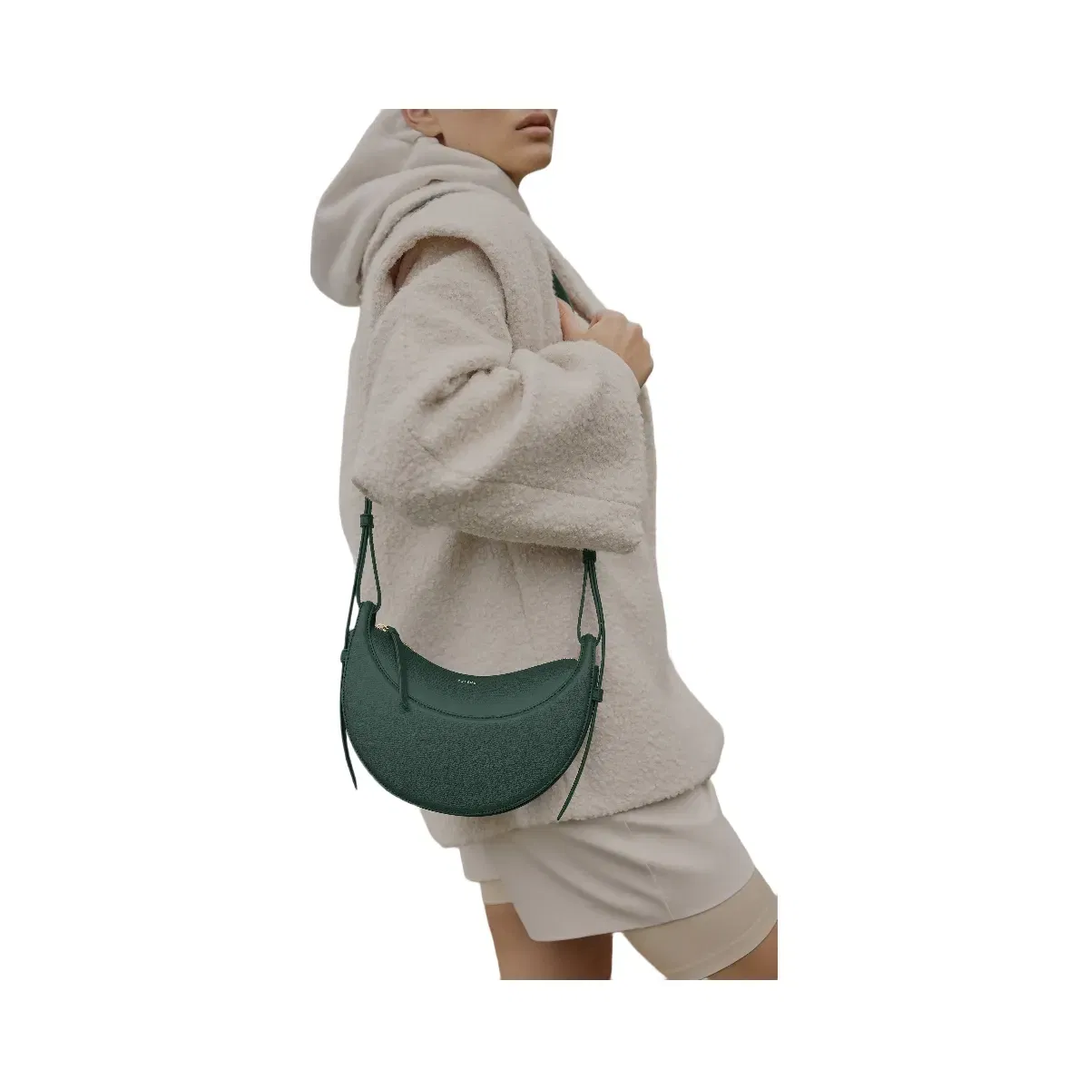 Polène Numéro Dix Textured Leather Bag Green