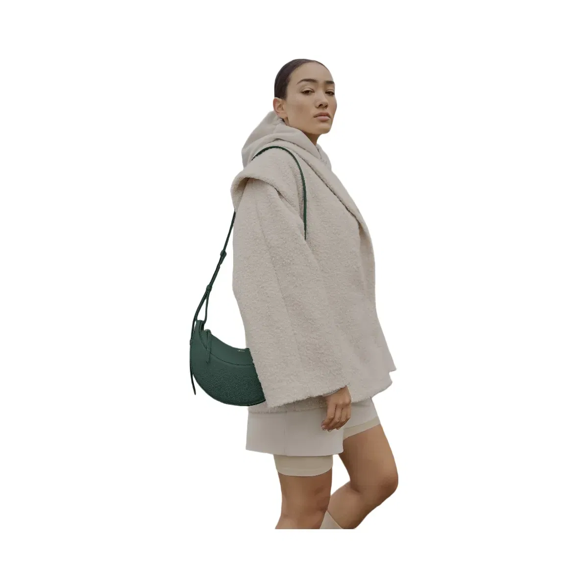 Polène Numéro Dix Textured Leather Bag Green