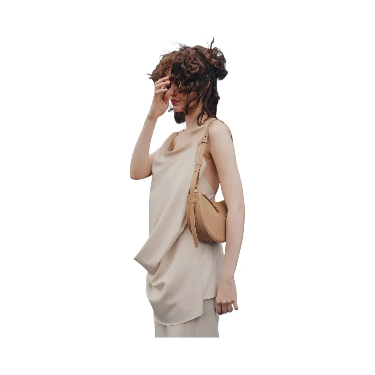 Polène Numéro Dix Smooth Leather Bag Beige