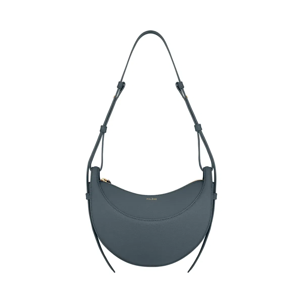 Polène Numéro Dix Textured Leather Bag Midnight Blue
